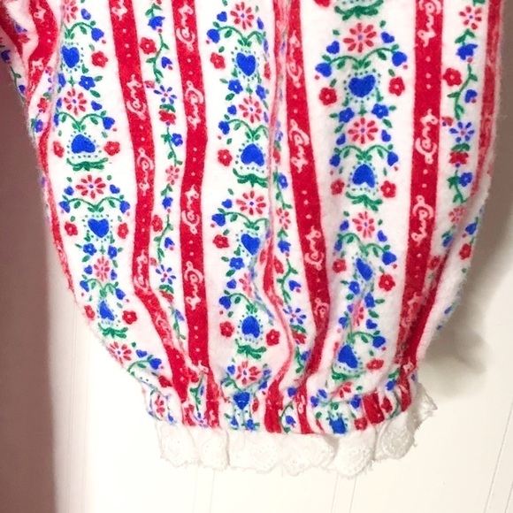 LANZ Red/Blue Hearts Mid Length Tyrolean Gown - Picture 4 of 7